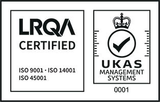 LRQA Certified ISO UKAS logo